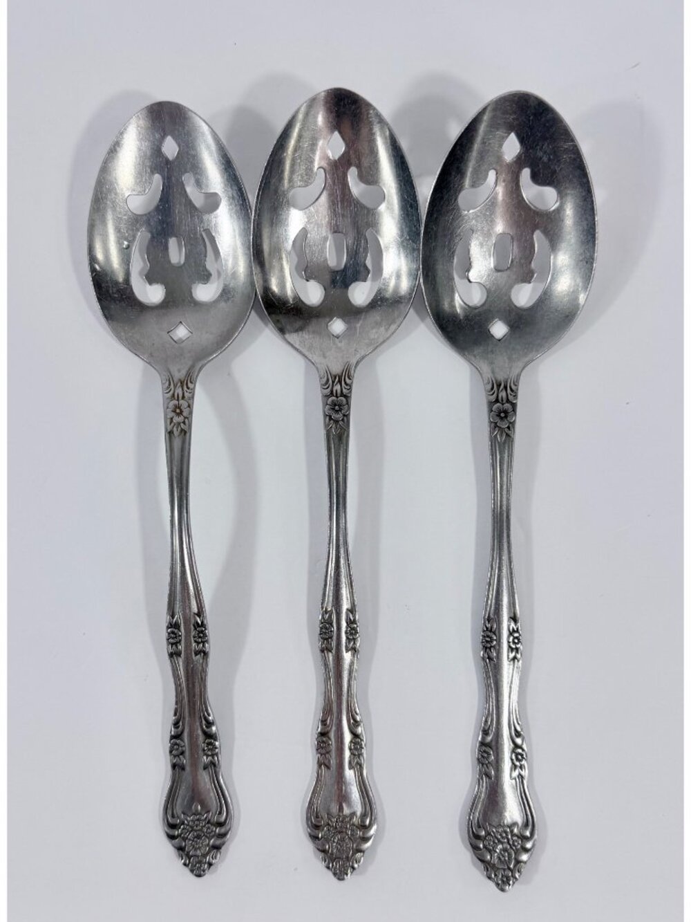 Rogers Co Stanley Rogers DELIGHT Stainless Steel Slotted Serving Spoons Floral